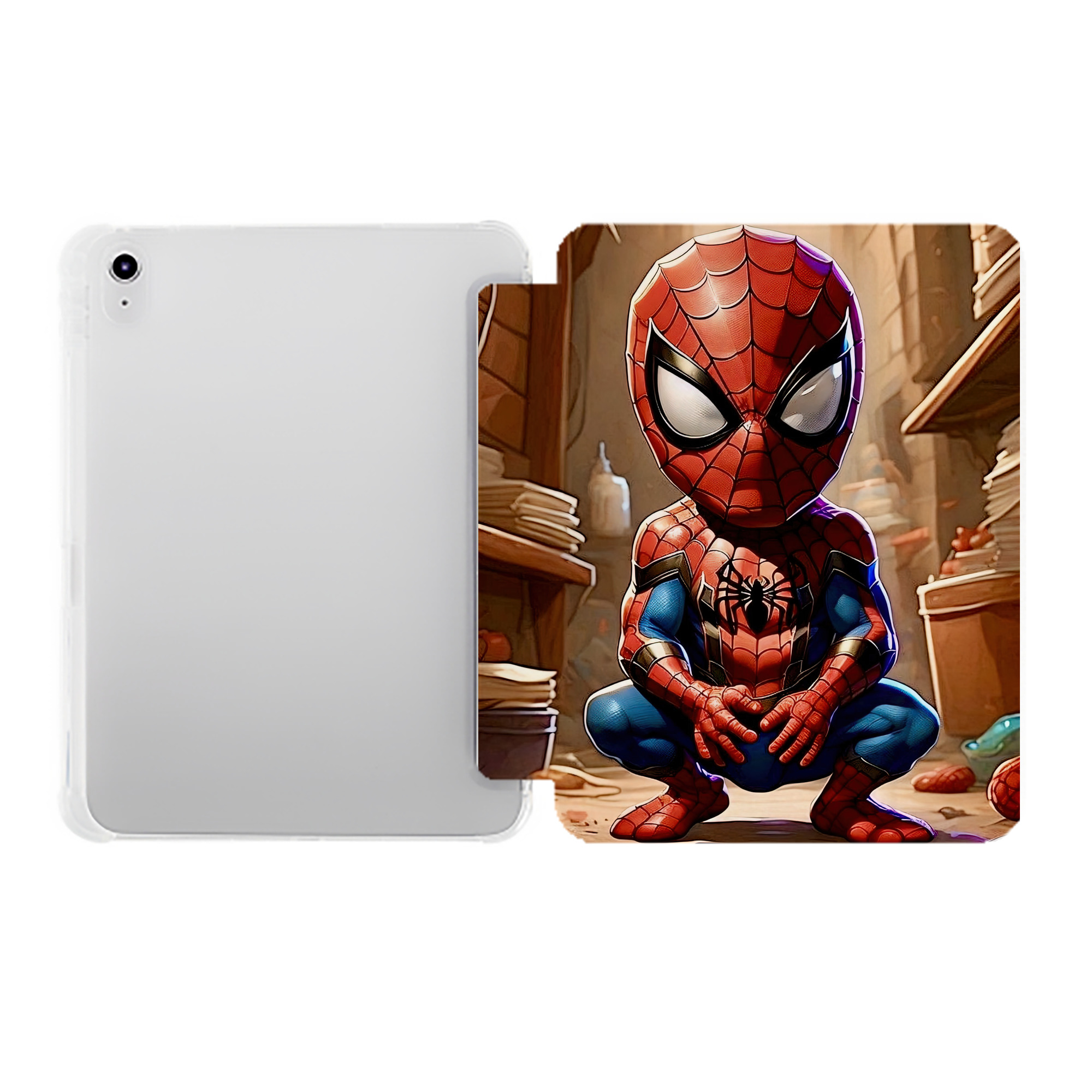 （画像用） Spider Man スパイダーマン IPad ケース ペン収納付き 三つ折りスタンド PUレザー×シリコン 対応機種9.5/10.5/10.9インチ